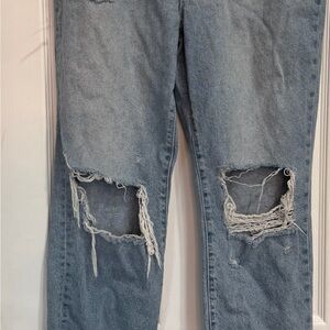 Hidden Distressed Boyfriend Jeans